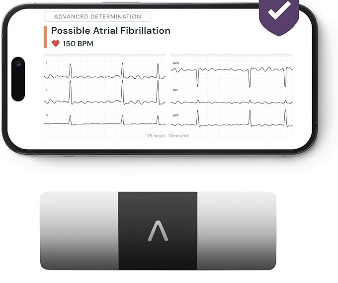 KardiaMobile 6-Lead ECG Heart Rate Monitor with 1-Month KardiaCare | Portable 6-lead ECG, easy to use, records medical-grade heart rhythm, includes 1-month KardiaCare membership, NHS Trusted